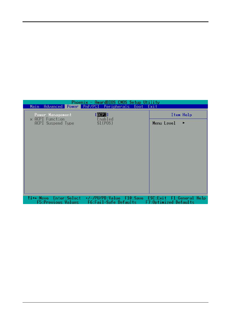 Resolution [800x600, Refresh rate [60hz, This allows you to choose the display refresh rate | Cpu / mem / pci frequency [auto, 3 power, Power management [acpi | Acrosser AR-B1631 User Manual | Page 14 / 26