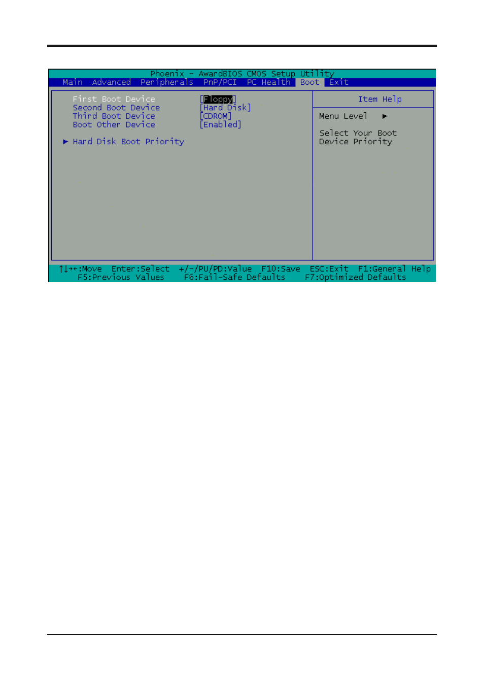 6 boot, First/second/third boot device, 6 boot setup | Acrosser AR-B1651 User Manual | Page 24 / 30