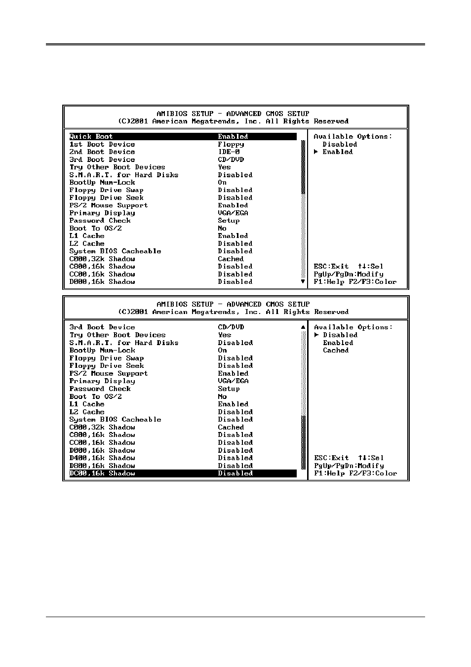 3 advanced cmos setup, Quick boot, 1st boot device 2nd boot device 3rd boot device | Acrosser AR-B1651 User Manual | Page 20 / 29