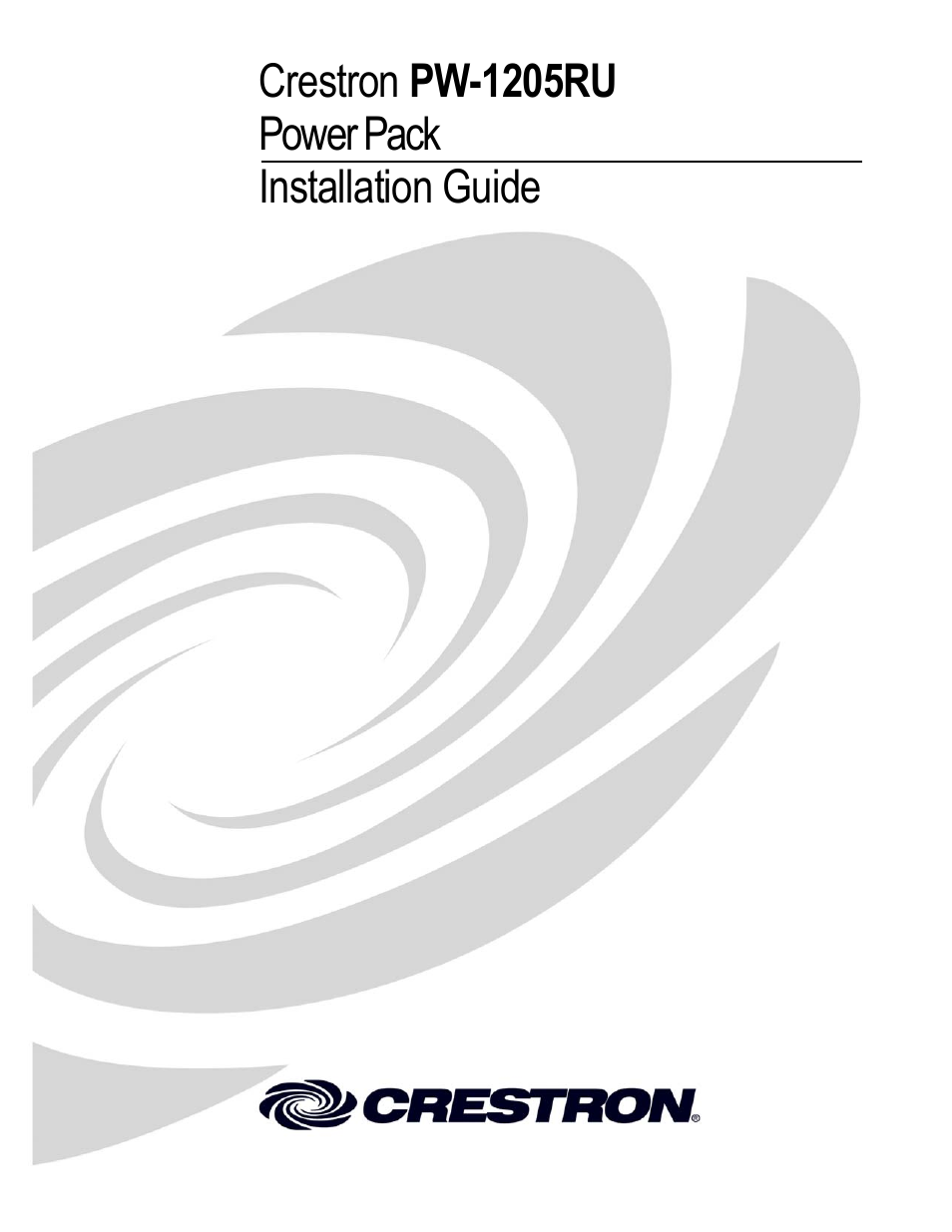 Crestron electronic pw-1205ru User Manual | 8 pages