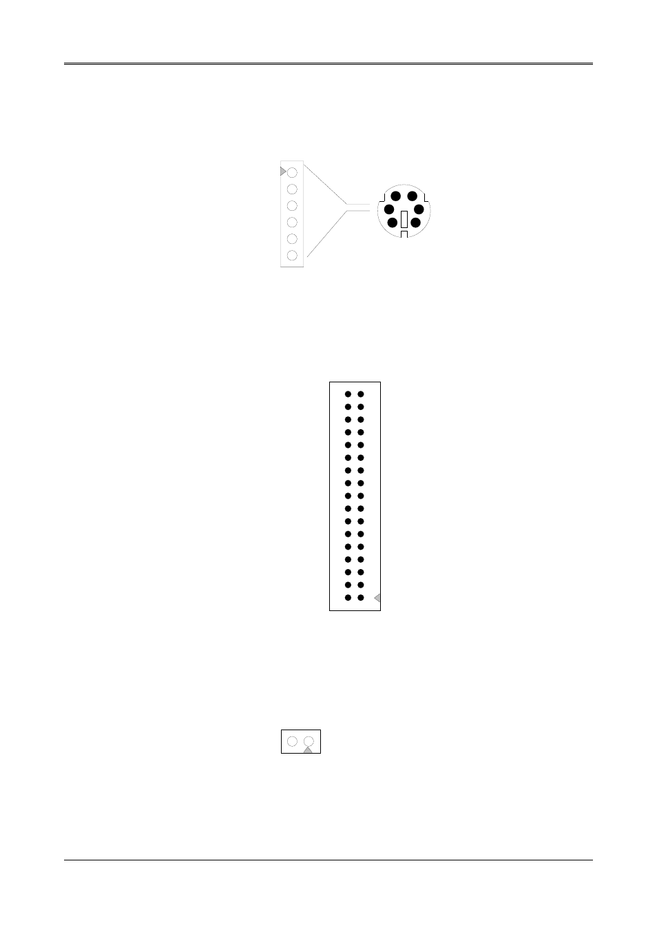 4 ps/2 mouse connector (j2), 5 fdd port connector (cn7), 6 reset header (j3) | Ps/2 mouse connector (j2) -6, Fdd port connector (cn7) -6, Reset header (j3) -6, Data gnd clock n.c, Vcc n.c, J2 front view | Acrosser AR-B9622 User Manual | Page 24 / 57