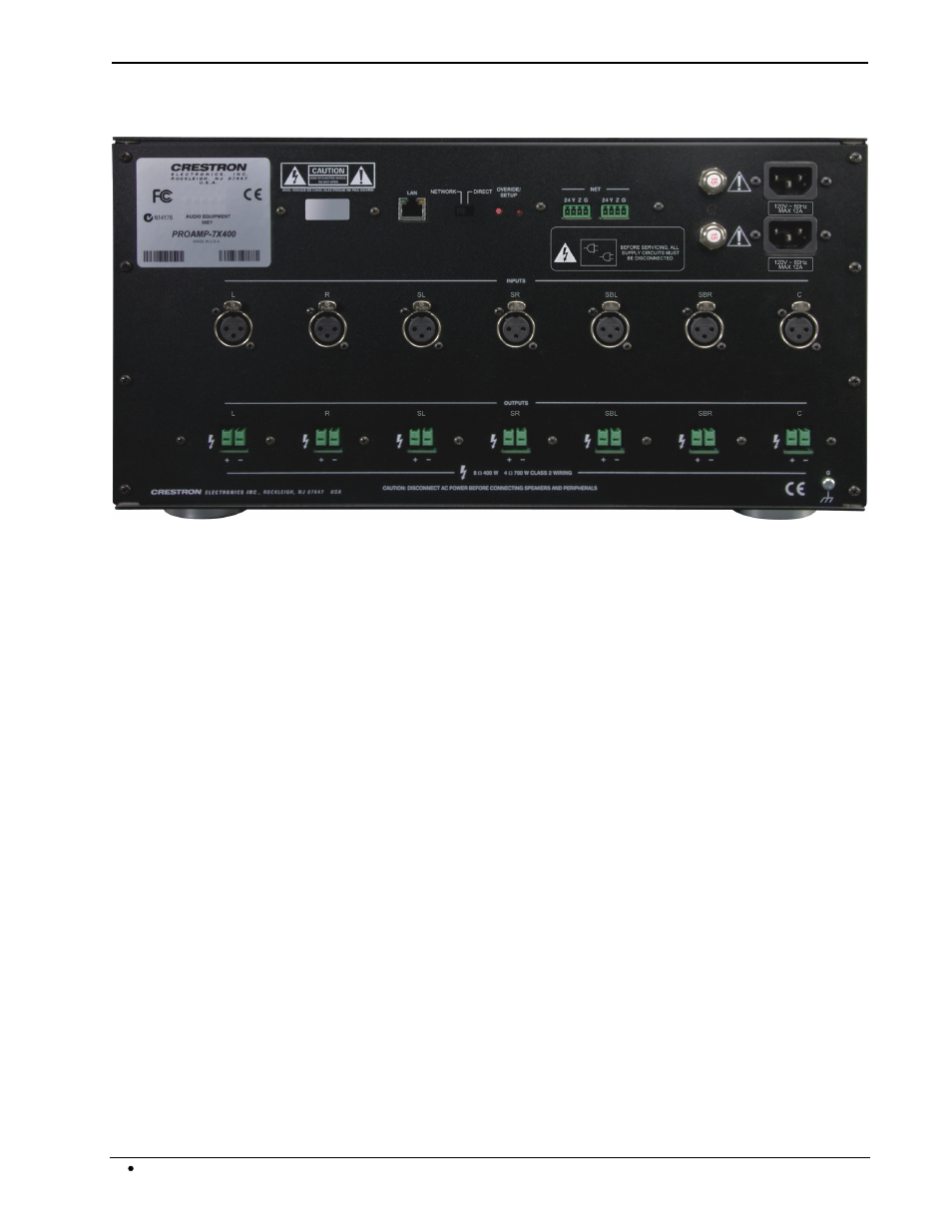 Crestron electronic PROAMP(I)-7X400 User Manual | Page 12 / 32