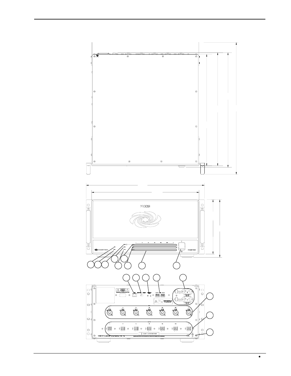 Proamp-7x400 overall dimensions | Crestron electronic PROAMP(I)-7X400 User Manual | Page 13 / 32