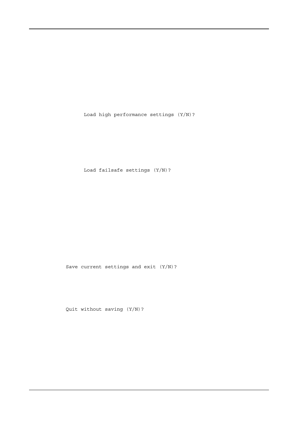 9 load the default setting, 1 auto configuration with optimal setting, 2 auto configuration with fail safe setting | 10 bios exit, 1 save settings and exit, 2 exit without saving, Load the default setting -11, Auto configuration with optimal setting -11, Auto configuration with fail safe setting -11, Bios exit -11 | Acrosser AR-B1320 User Manual | Page 49 / 55