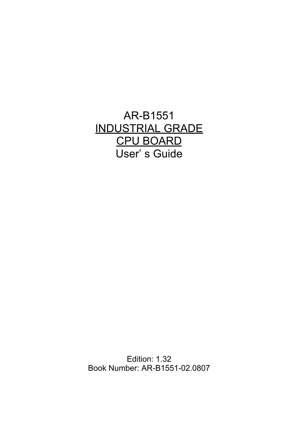 Acrosser AR-B1551 User Manual | 37 pages