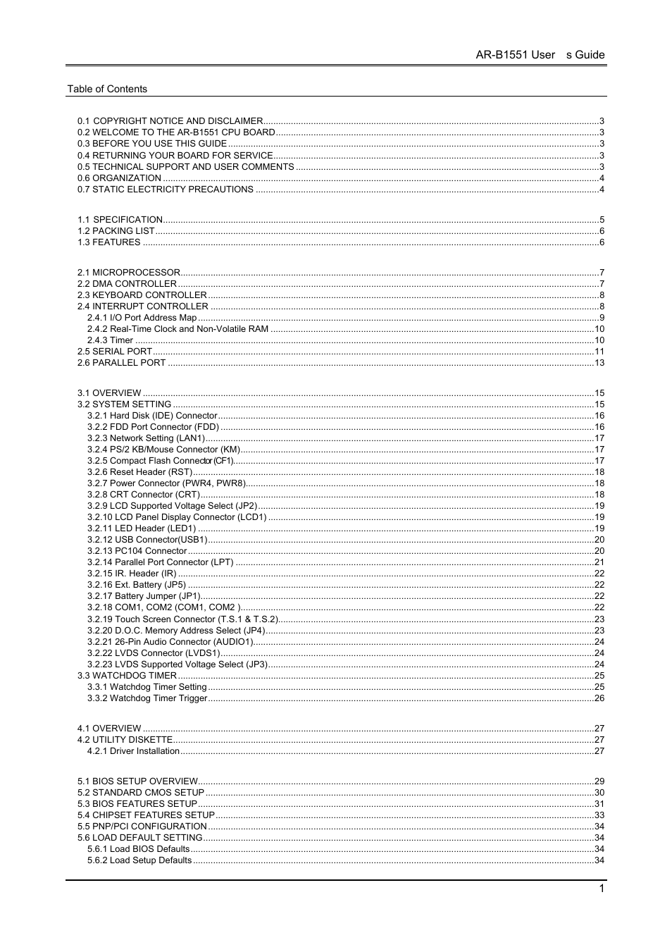 Acrosser AR-B1551 User Manual | Page 2 / 37