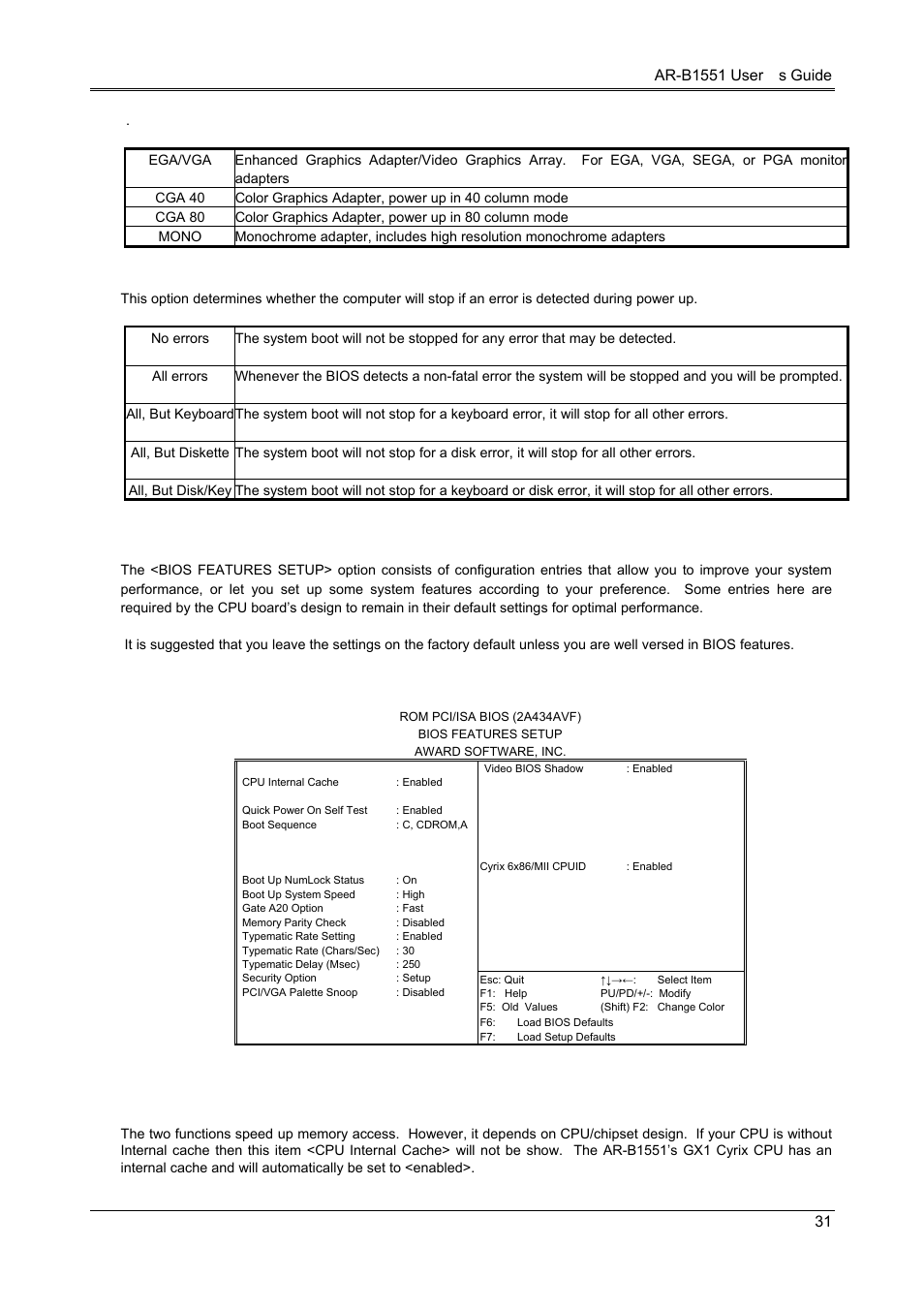 3 bios features setup | Acrosser AR-B1551 User Manual | Page 32 / 37