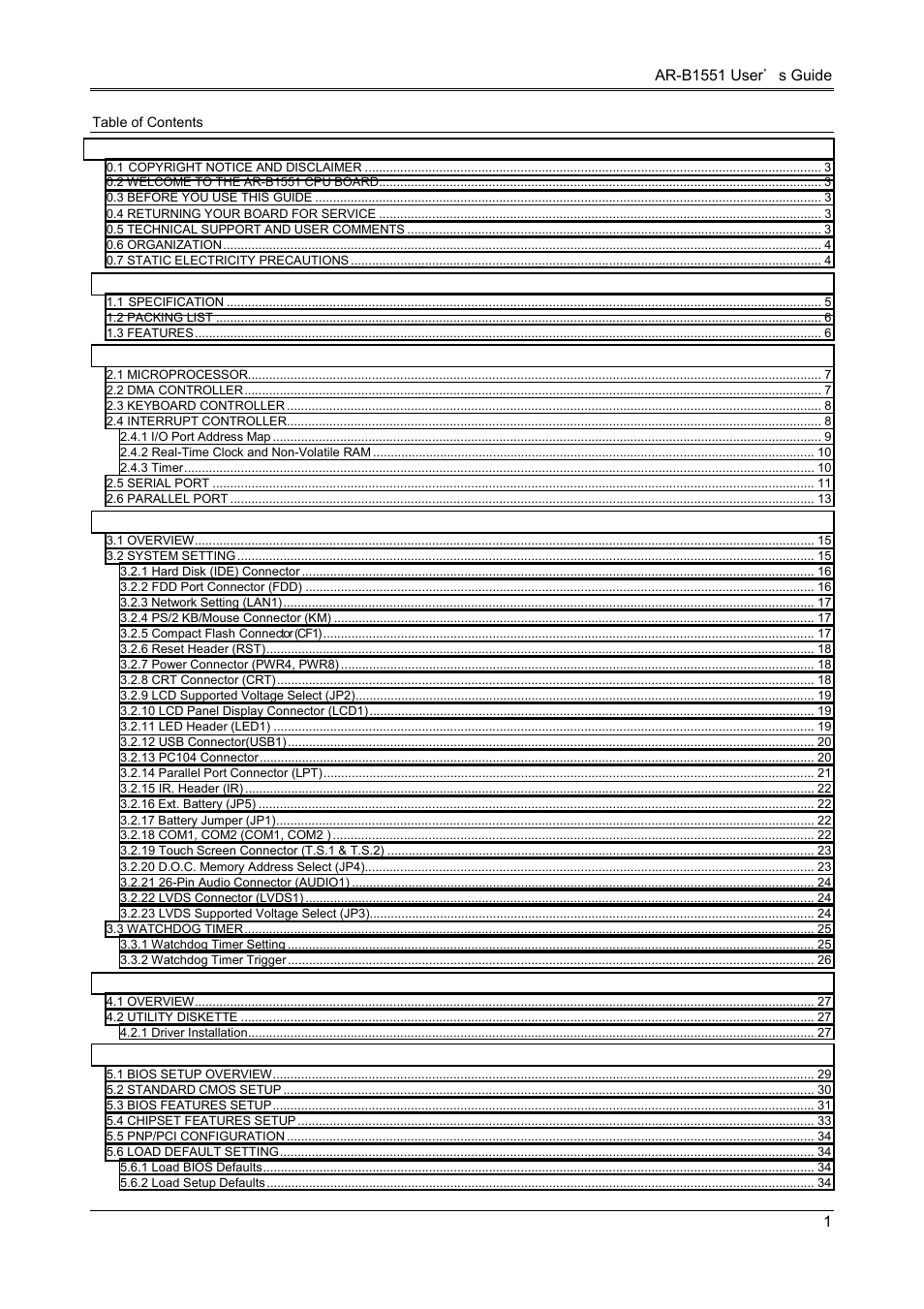 Acrosser AR-B1551 User Manual | Page 2 / 37