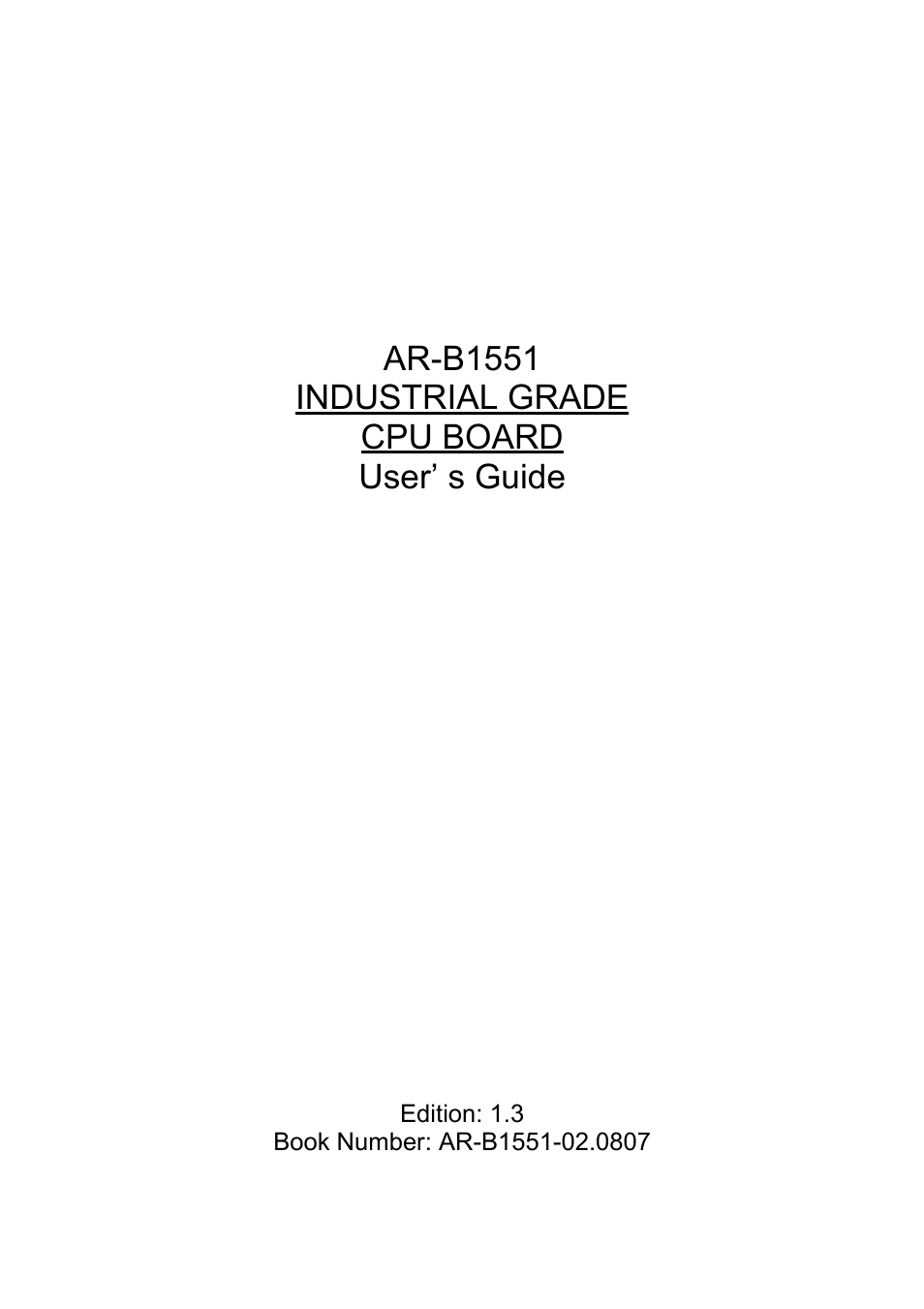 Acrosser AR-B1551 User Manual | 37 pages