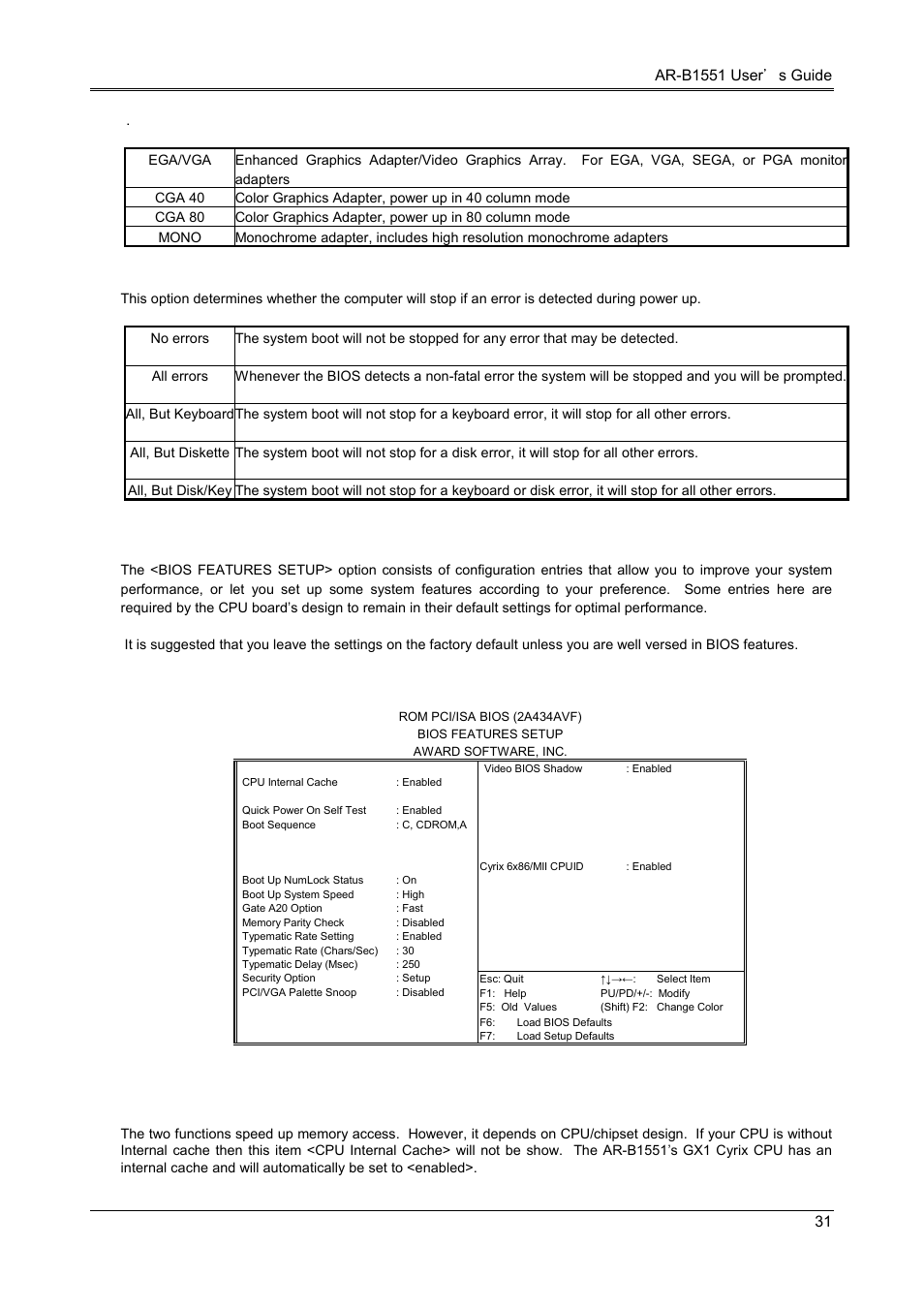 3 bios features setup | Acrosser AR-B1551 User Manual | Page 32 / 37