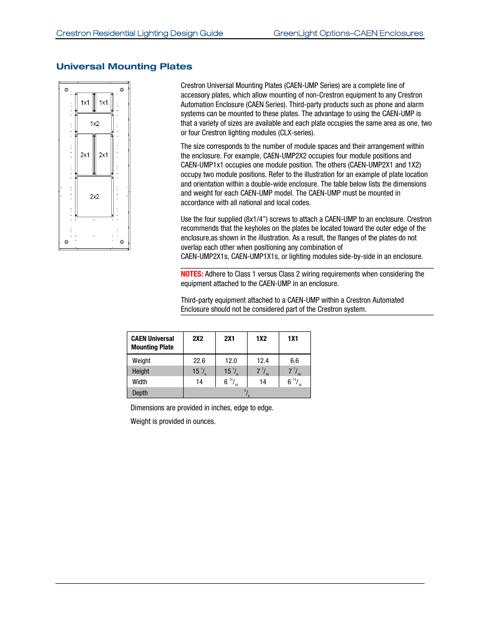 Universal mounting plates | Crestron electronic Residential Lighting User Manual | Page 20 / 83