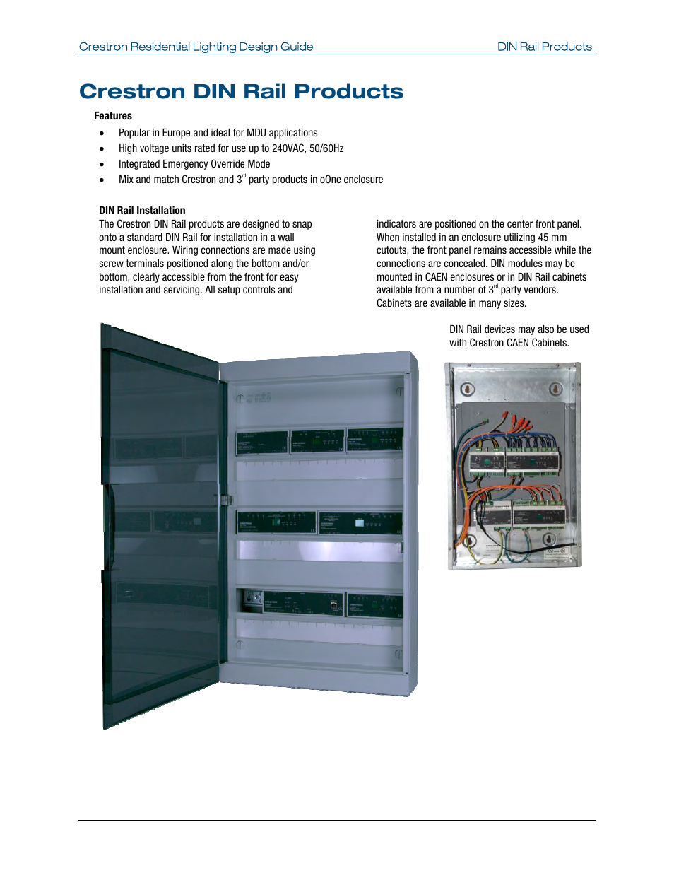 Crestron din rail products | Crestron electronic Residential Lighting User Manual | Page 28 / 83