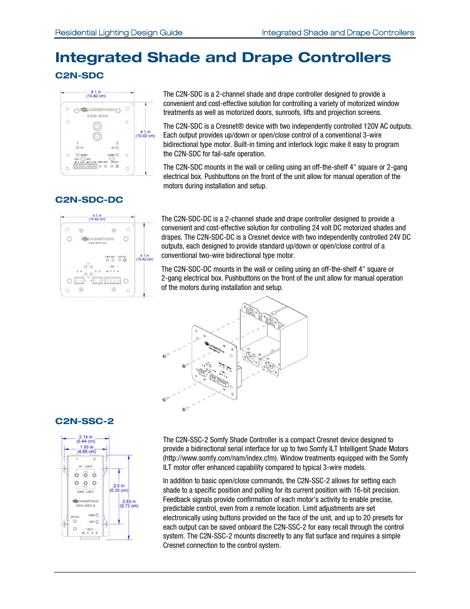 Integrated shade and drape controllers | Crestron electronic Residential Lighting User Manual | Page 64 / 83
