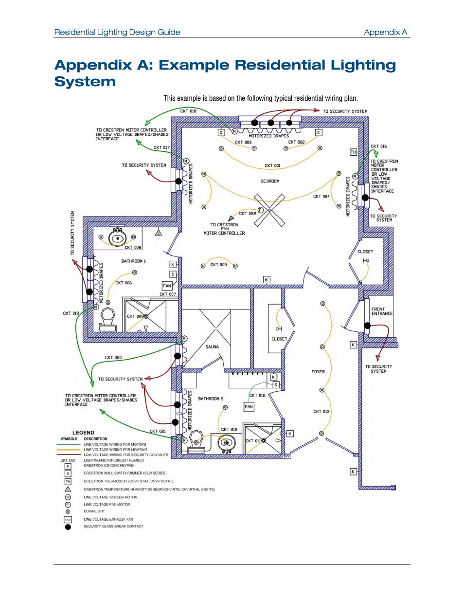 Appendix a: example residential lighting system | Crestron electronic Residential Lighting User Manual | Page 66 / 83