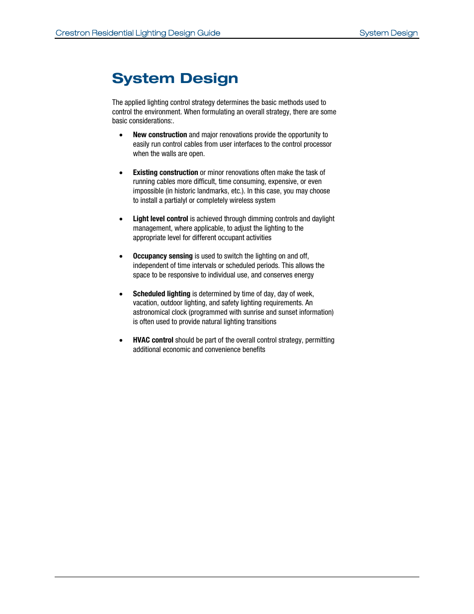 System design | Crestron electronic Residential Lighting User Manual | Page 8 / 83