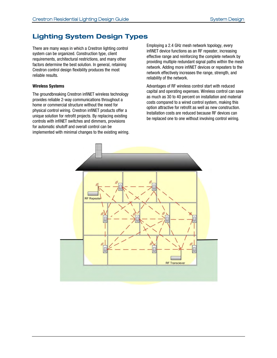 Lighting system design types | Crestron electronic Residential Lighting User Manual | Page 9 / 83