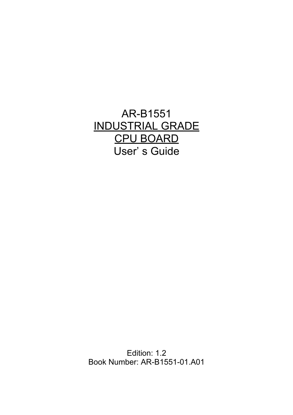 Acrosser AR-B1551 User Manual | 37 pages