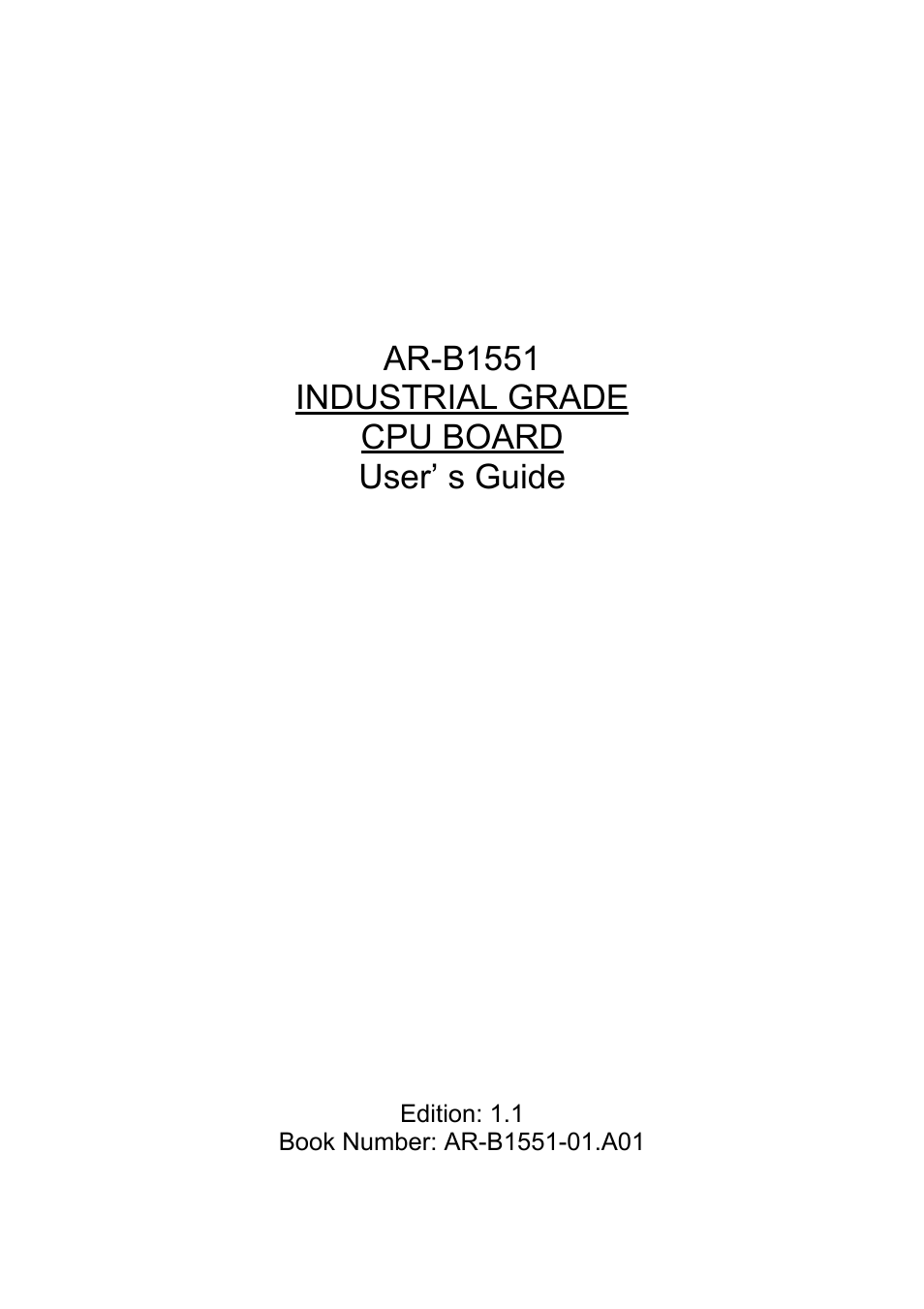 Acrosser AR-B1551 User Manual | 37 pages