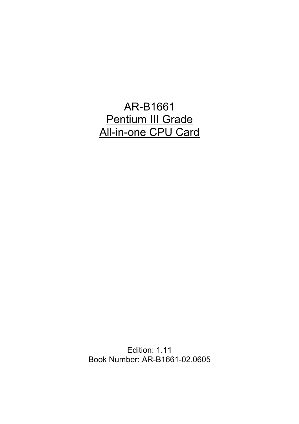 Acrosser AR-B1661 User Manual | 36 pages