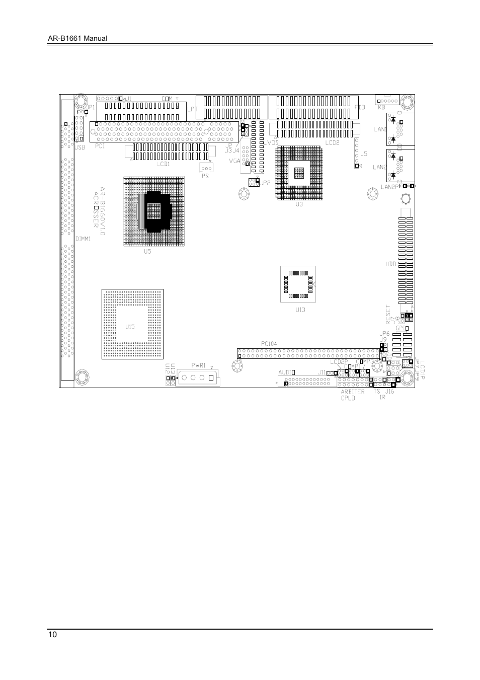 1 connector locations on the ar-b1661 | Acrosser AR-B1661 User Manual | Page 11 / 36