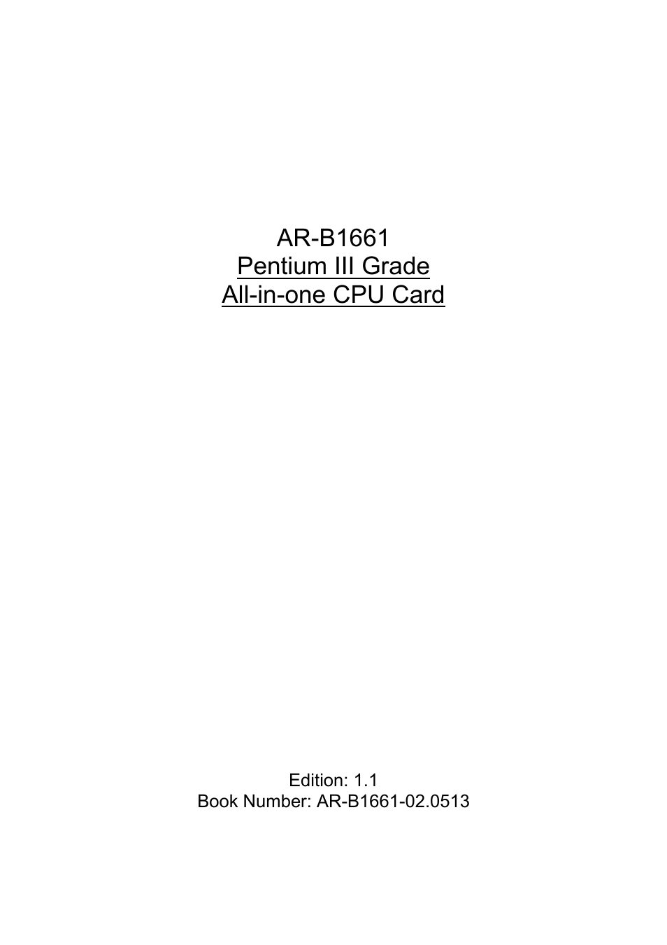 Acrosser AR-B1661 User Manual | 36 pages