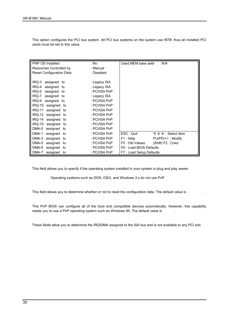 8 pnp/pci configuration | Acrosser AR-B1661 User Manual | Page 31 / 36