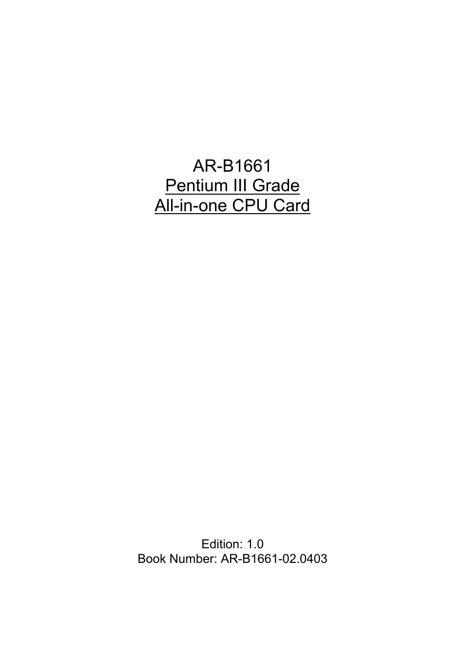 Acrosser AR-B1661 User Manual | 37 pages