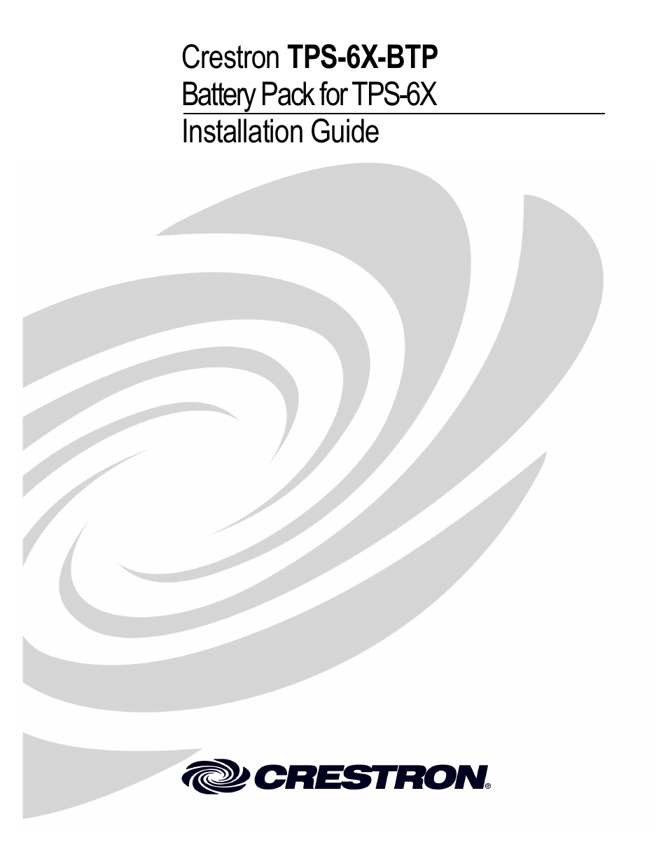 Crestron electronic Battery Pack TPS-6X-BTP User Manual | 20 pages