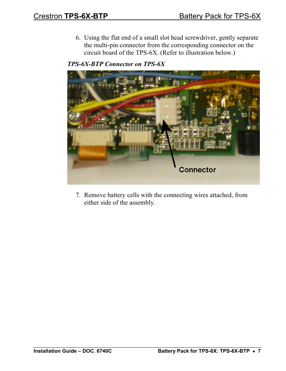 Crestron tps-6x-btp battery pack for tps-6x | Crestron electronic Battery Pack TPS-6X-BTP User Manual | Page 11 / 20