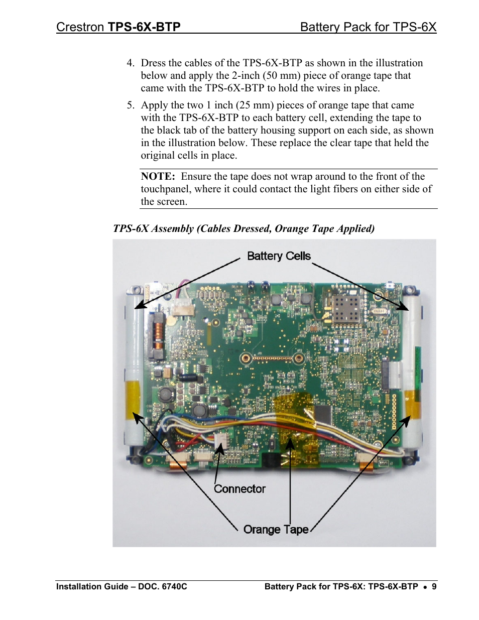 Crestron tps-6x-btp battery pack for tps-6x | Crestron electronic Battery Pack TPS-6X-BTP User Manual | Page 13 / 20