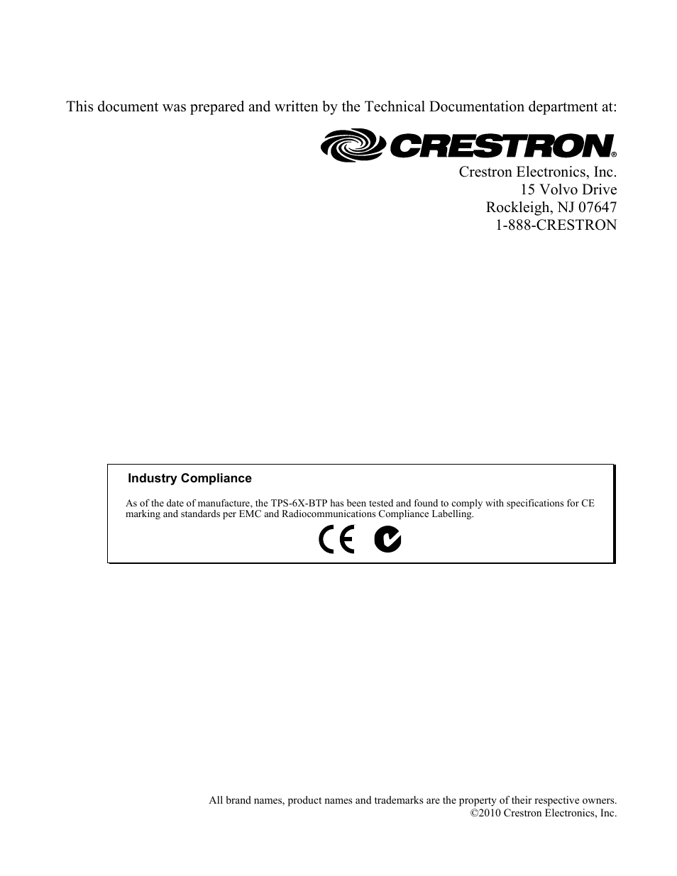 Crestron electronic Battery Pack TPS-6X-BTP User Manual | Page 2 / 20