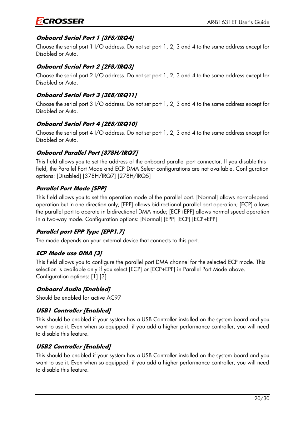 Acrosser AR-B1631ET User Manual | Page 20 / 30