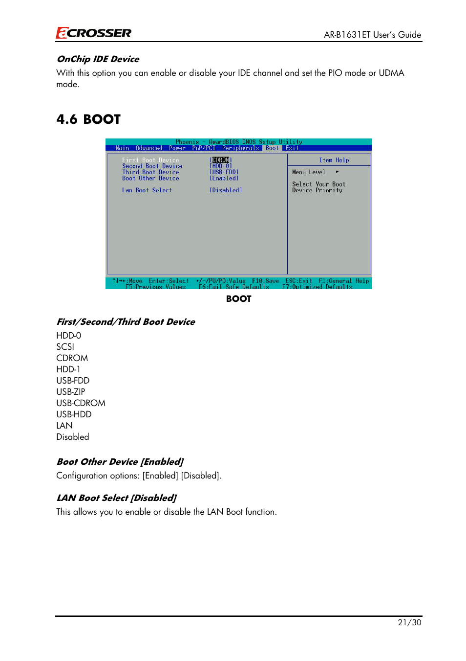 6 boot | Acrosser AR-B1631ET User Manual | Page 21 / 30