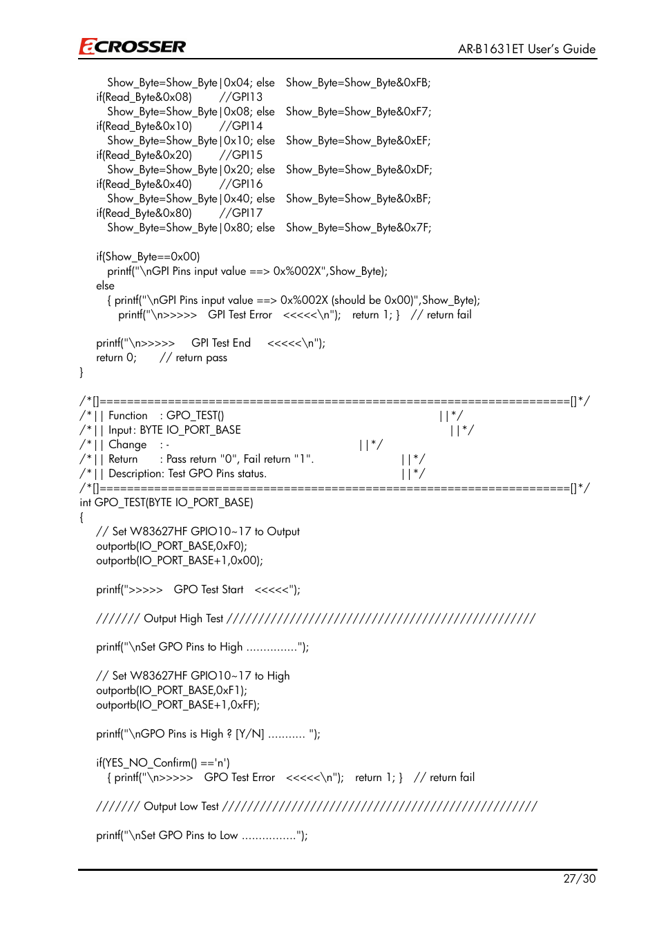 Acrosser AR-B1631ET User Manual | Page 27 / 30