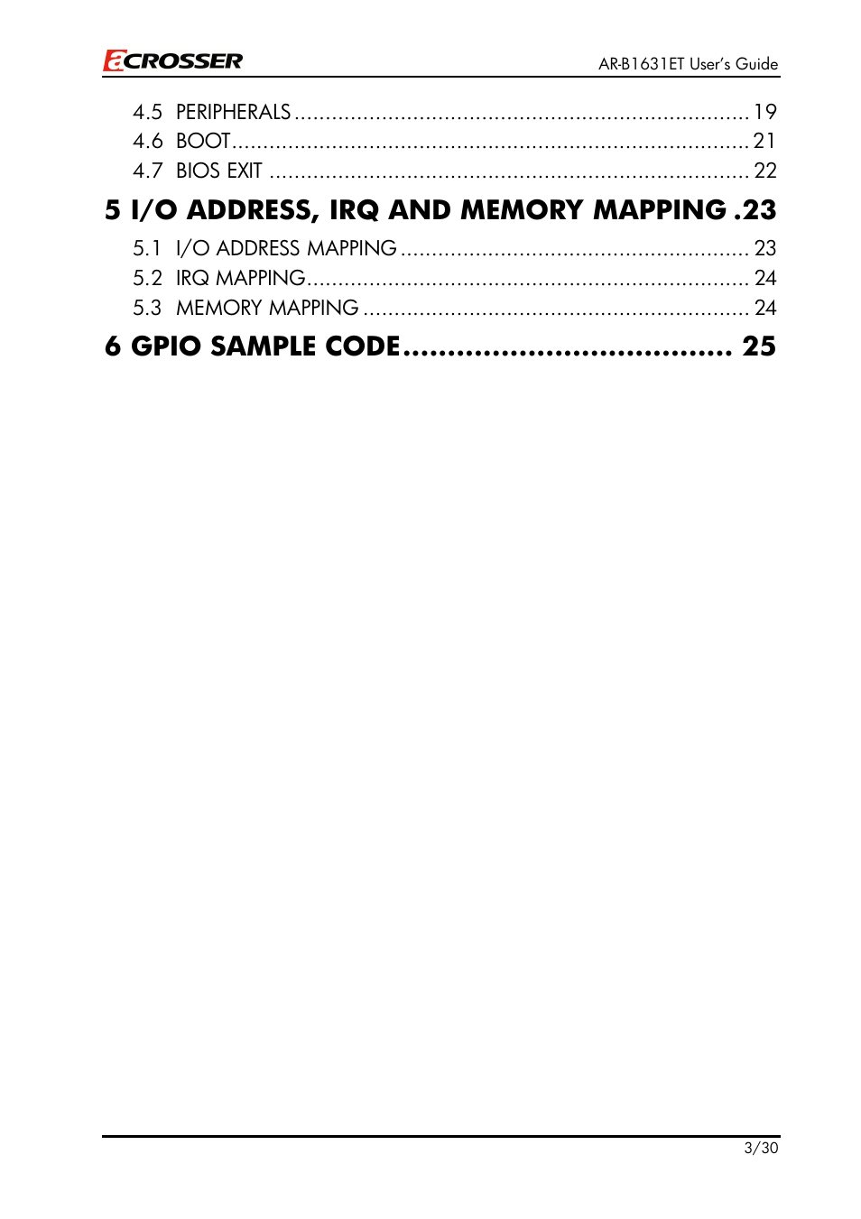 6 gpio sample code | Acrosser AR-B1631ET User Manual | Page 3 / 30