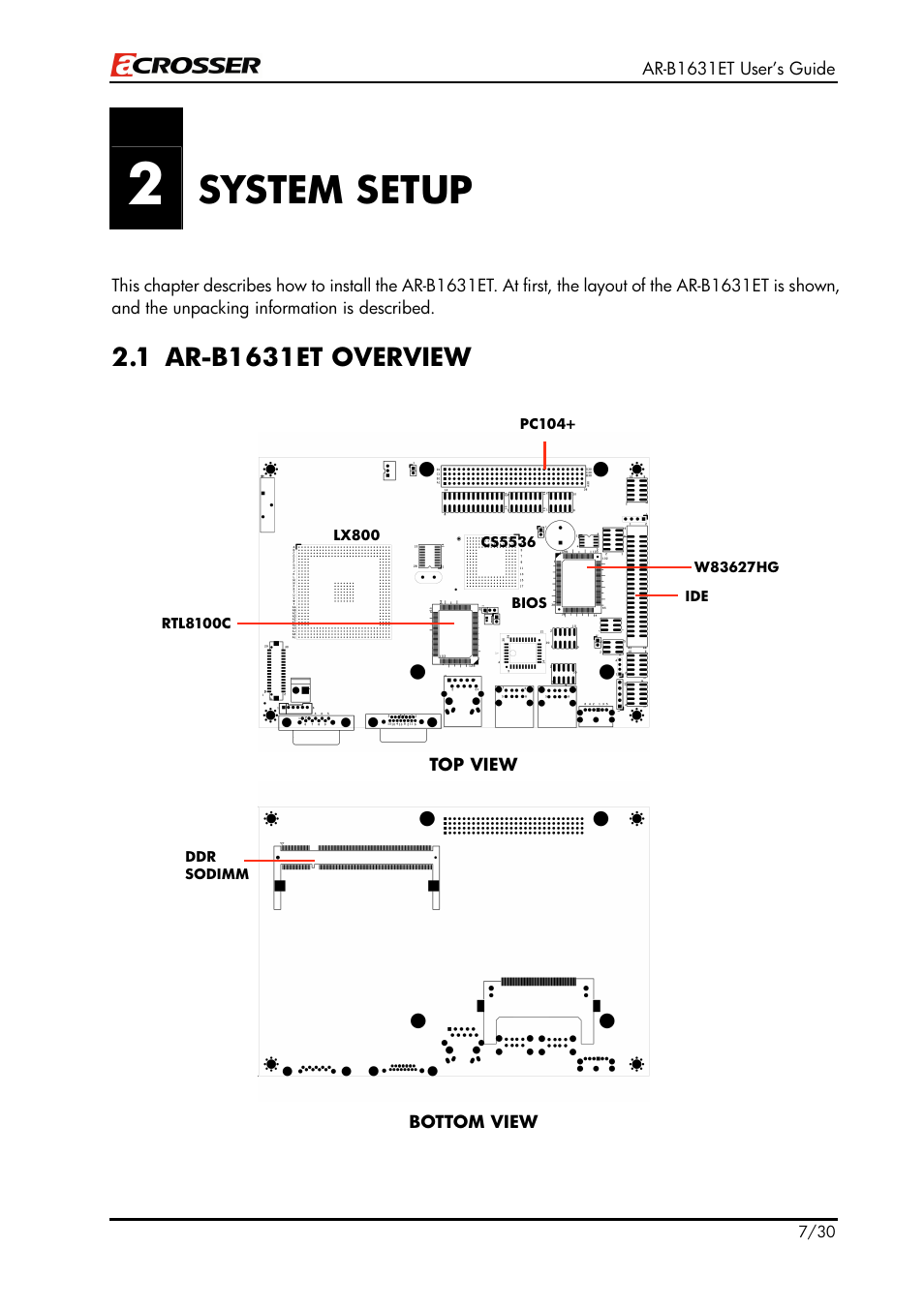 System setup | Acrosser AR-B1631ET User Manual | Page 7 / 30