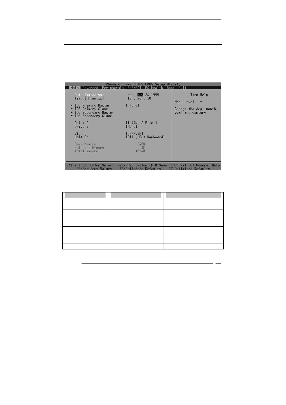 Main menu selections | Acrosser AR-B1851 User Manual | Page 23 / 41