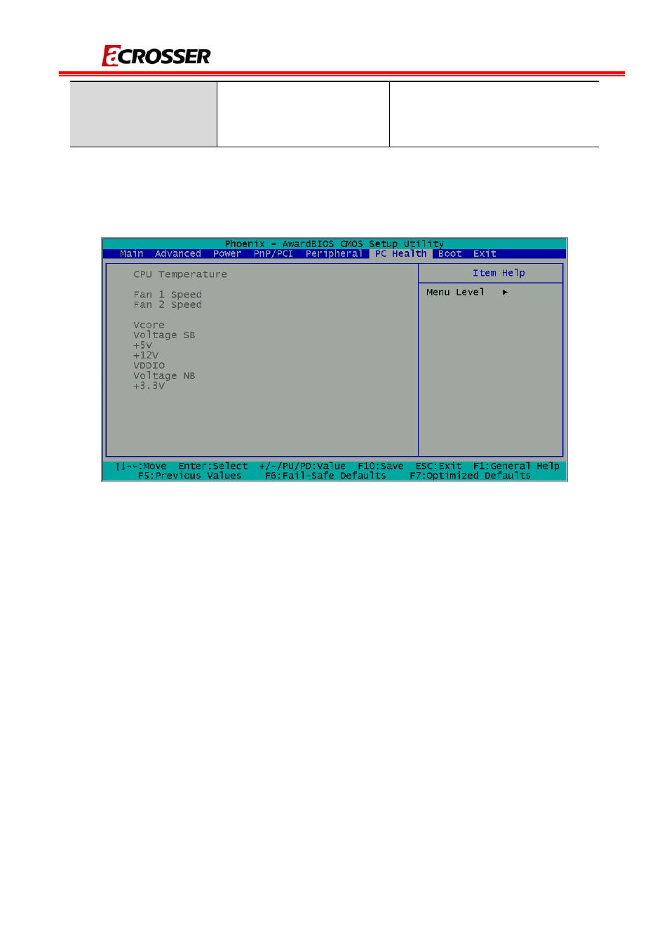 5 pc health setup | Acrosser AR-B7230 User Manual | Page 27 / 30