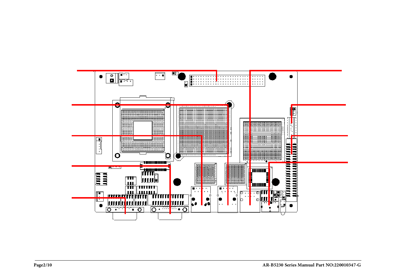 B. connector, Sata, Com1 | 2 usb, Pci 104, Lan1, Lan2 | Acrosser AR-B5230 User Manual | Page 2 / 10