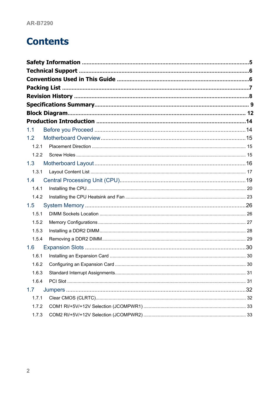 Acrosser AR-B7290 User Manual | Page 2 / 69