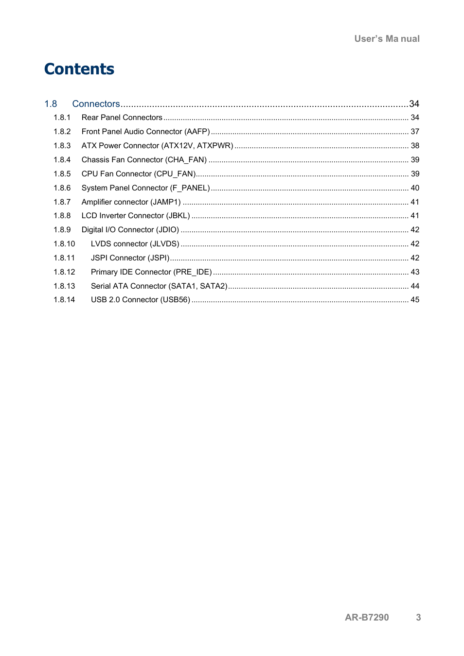 Acrosser AR-B7290 User Manual | Page 3 / 69