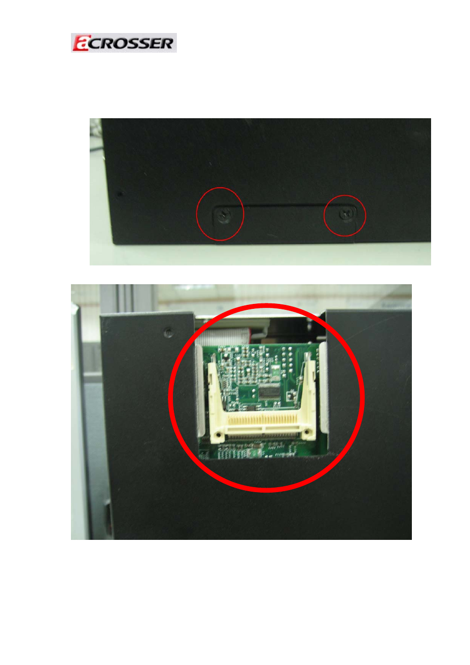 2 installing cf card | Acrosser AR-ES0892FL User Manual | Page 8 / 11