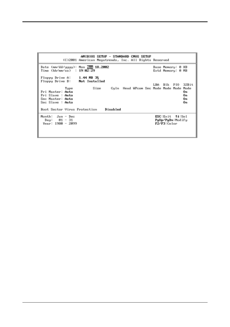 2 standard cmos setup | Acrosser AR-B1640 User Manual | Page 20 / 30