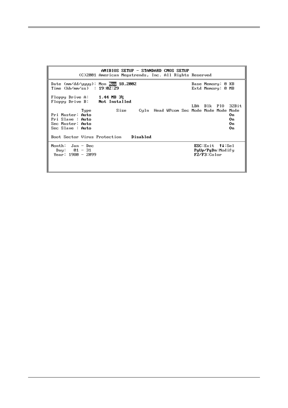 2 standard cmos setup | Acrosser AR-B1640 User Manual | Page 20 / 30