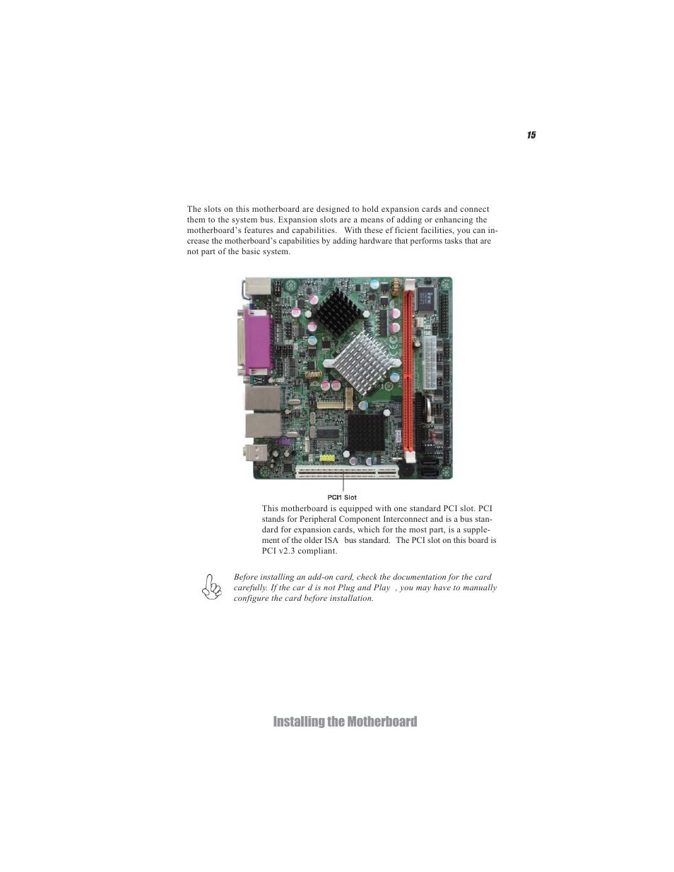 Installing the motherboard | Acrosser AR-B5495 User Manual | Page 19 / 54