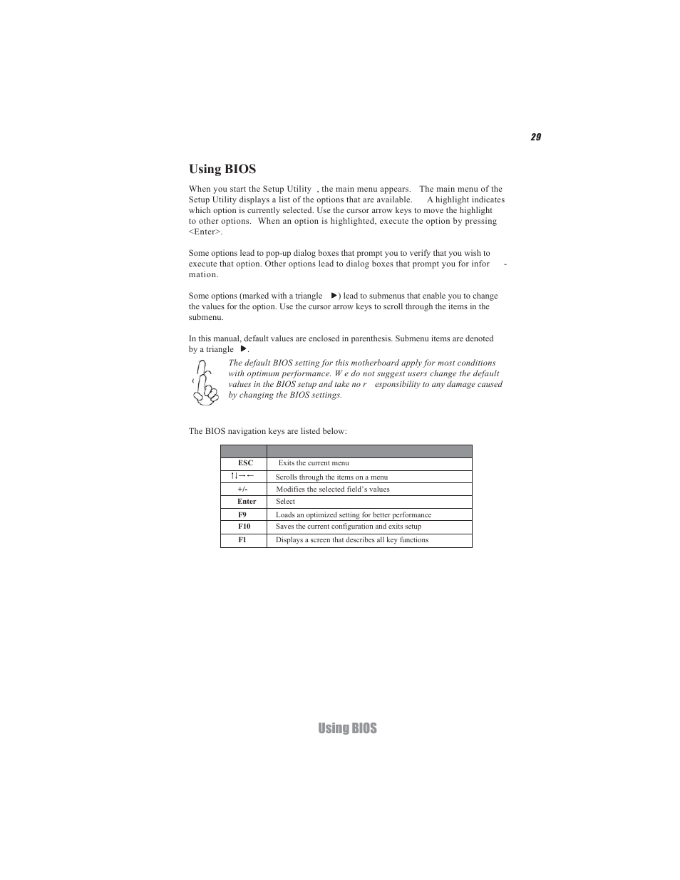 Using bios | Acrosser AR-B5495 User Manual | Page 33 / 54