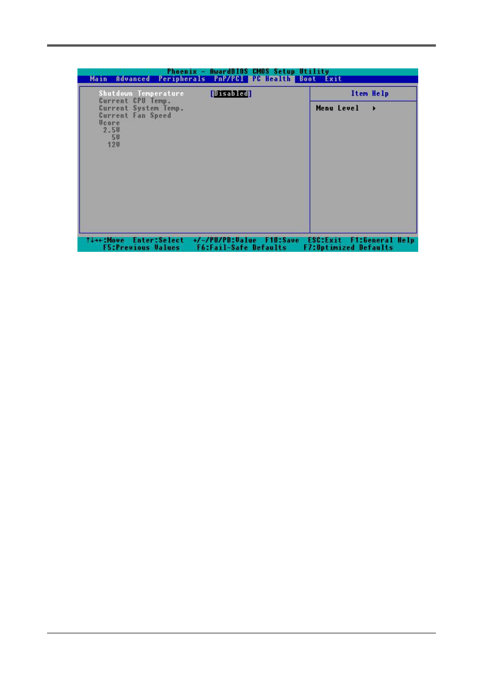 6 pc health cmos setup | Acrosser AR-B1673 User Manual | Page 28 / 44