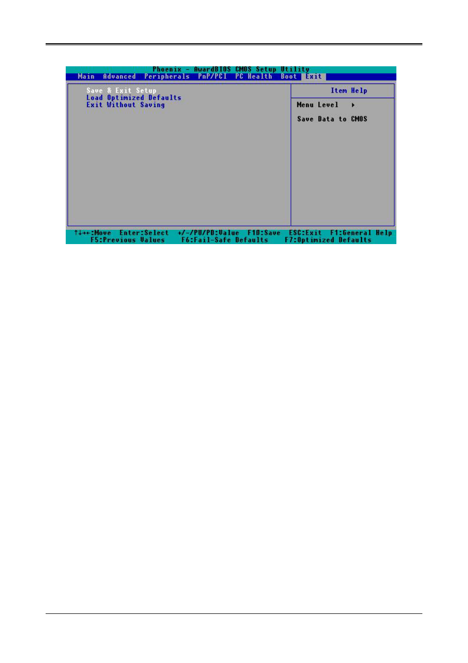 8 exit cmos setup | Acrosser AR-B1673 User Manual | Page 30 / 44