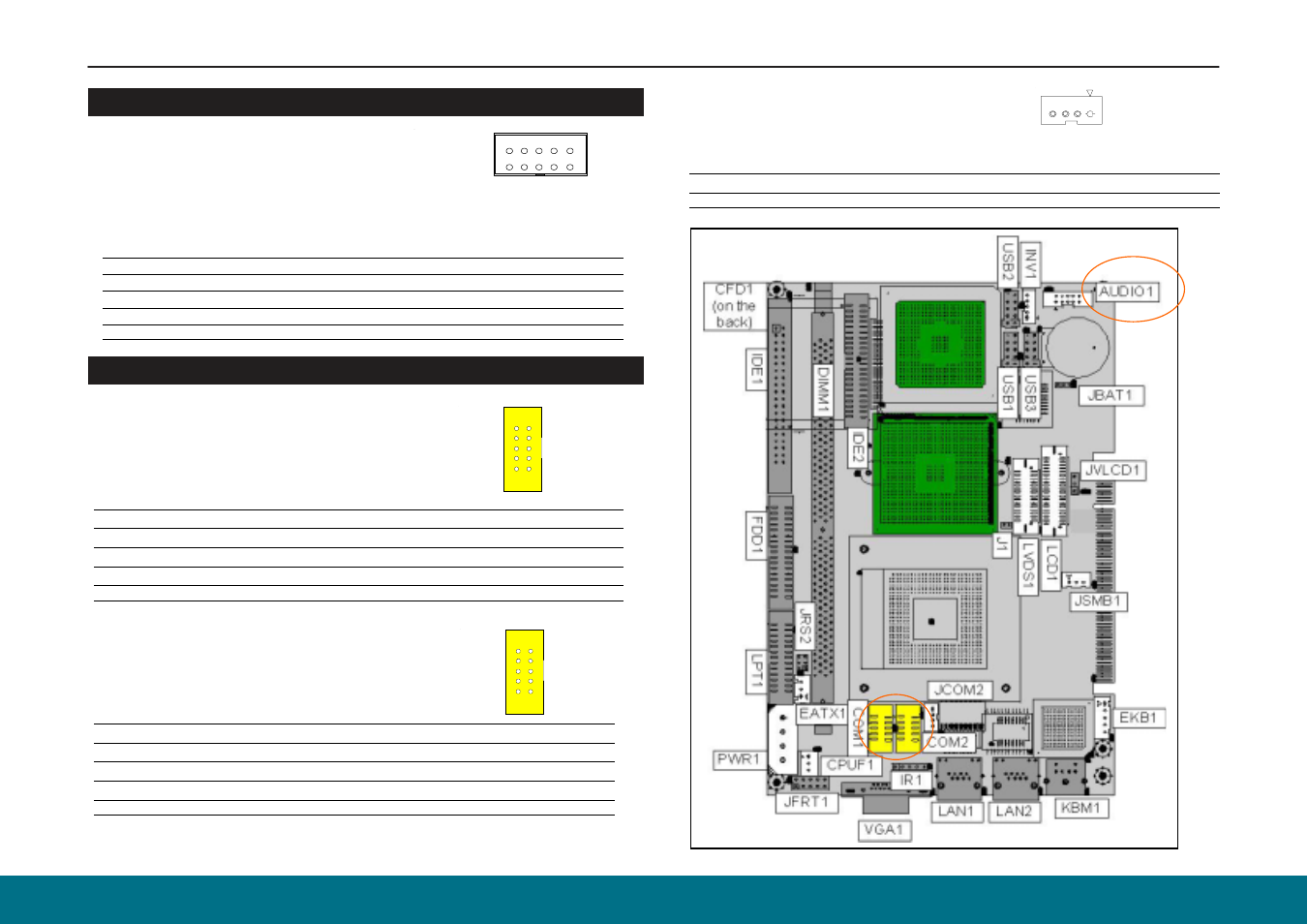 Audio interface, Com port connector | Acrosser AR-B1740 User Manual | Page 10 / 35