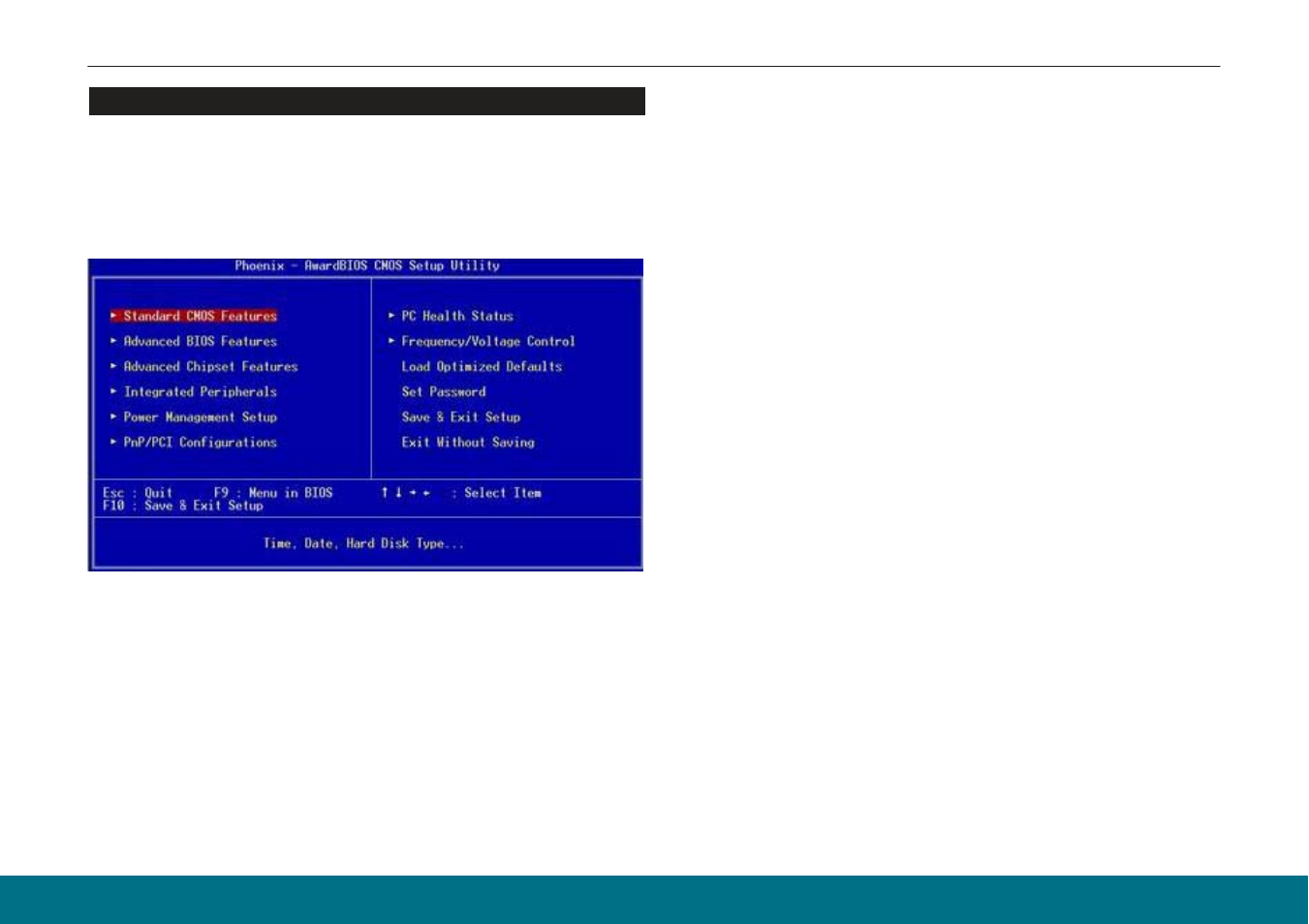 Award bios setup | Acrosser AR-B1740 User Manual | Page 22 / 35